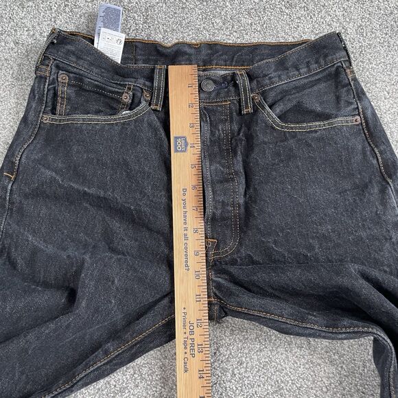 Levis 501 Original Shrink To Fit Jeans Mens Straight Leg Button Fly Black 32x30 - Picture 12 of 14